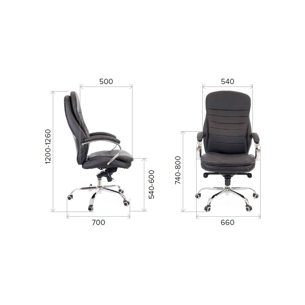 Кресло для руководителя "Valencia", экокожа, металл, коричневый - 4