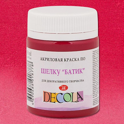 Краска акриловая по шелку перламутровая "Декола", 322 розовая, 50 мл., банка - 2