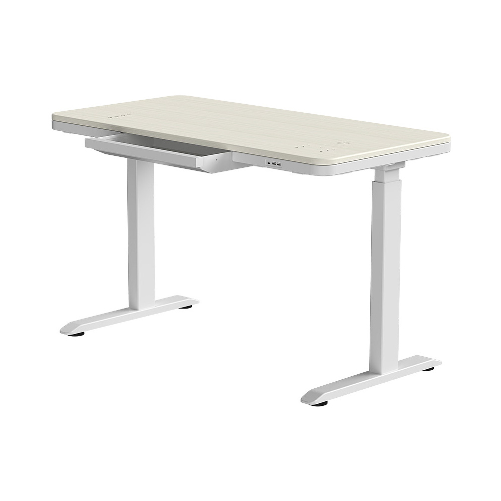 Стол с электроприводом двухмоторный AOKE HOME WOOD, цвет белый/береза  - 2
