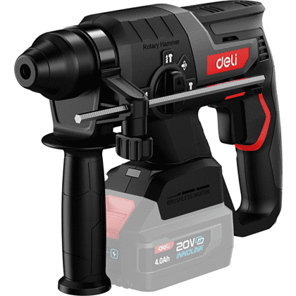 Аккумуляторный перфоратор Deli RS EDE-DC20-2, 20 В, 2 Дж, без АКБ и ЗУ, кейс