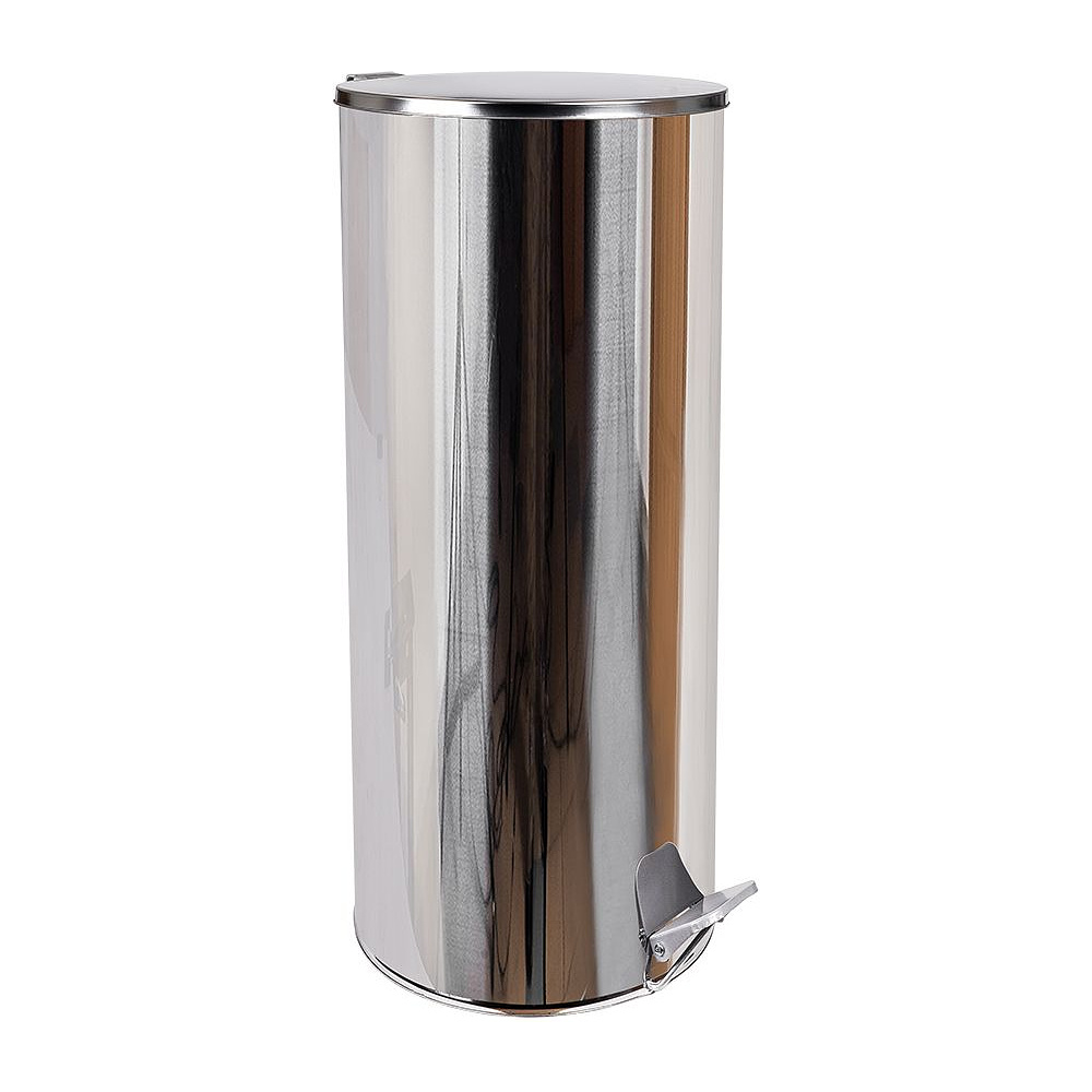 Урна с педалью, 30 л, хром