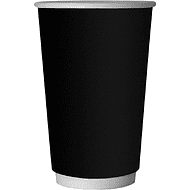 Стакан картонный 400 мл, 18 шт, 2 слоя, черный