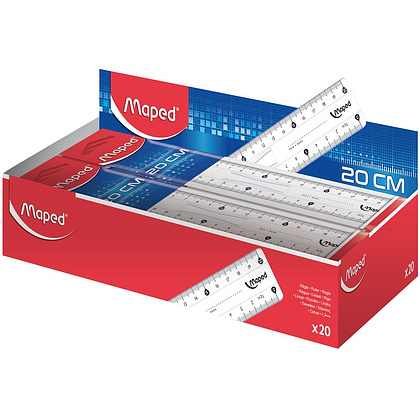 Линейка Maped "Кристалл", 20 см, с держателем, прозрачный - 2