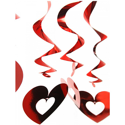 Гирлянда подвесная "Сердце", 60 см, 5 шт, красный - 3