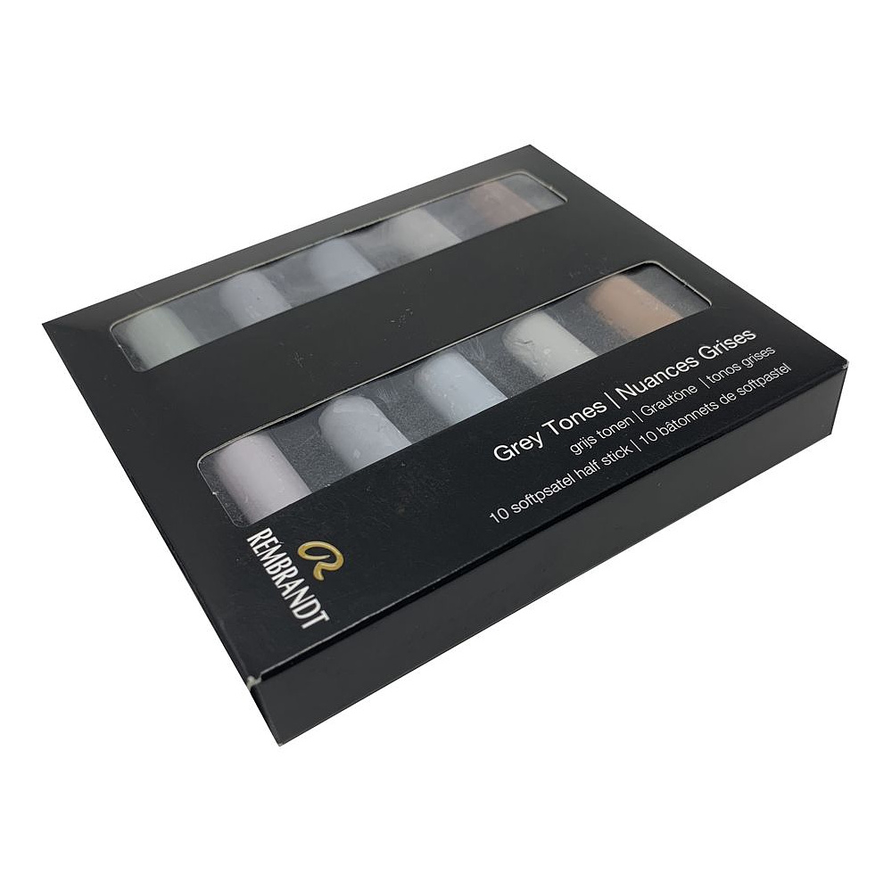 Набор мягкой пастели "Rembrandt Half Pastel", 10 цветов, серые тона - 3
