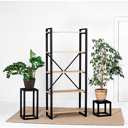 Стеллаж Millwood "Loft CH-3", 800х350х1820 мм, черный, золотой крафт - 2