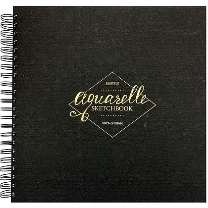 Скетчбук "Aquarelle", 29.5x29.5 см, 200 г/м2, 30 листов, черный
