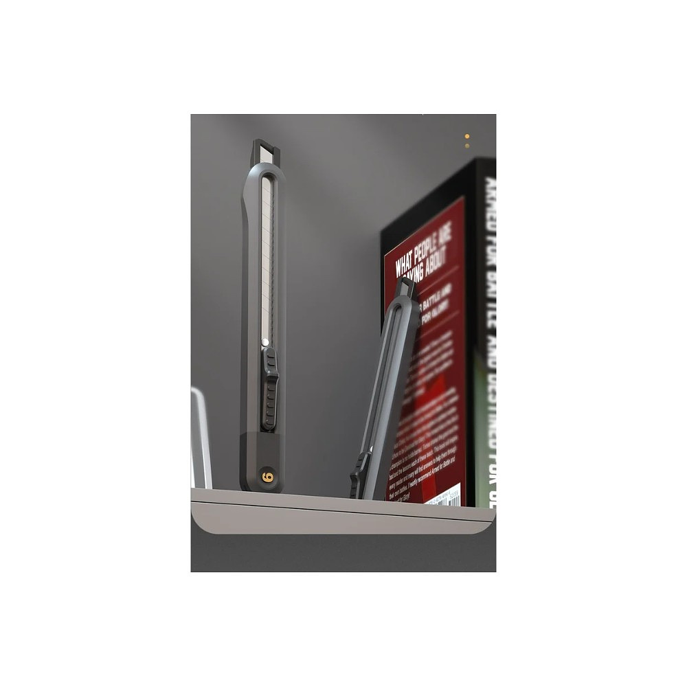 Нож строительный Deli HS EHT4009, 9 мм, Soft Touch, черный - 8