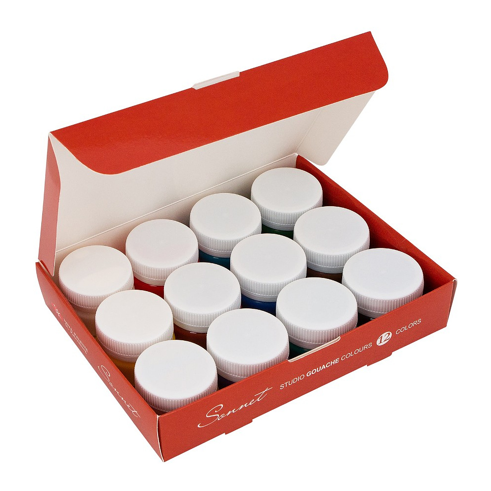 Краски гуашевые "Сонет", набор 12 цветов, 20 мл, банки - 3