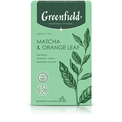 Чай "Greenfield" Tisane Matcha&Orange Leaf, 20 пакетиков x 1.8 г, зеленый