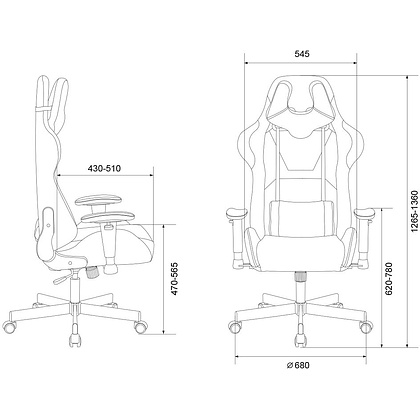 Кресло игровое Бюрократ VIKING "KNIGHT FABRIC", ткань, металл, черный - 16