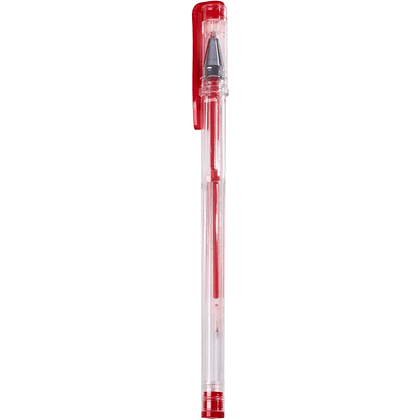 Ручка гелевая "Office Products", 0.5 мм, прозрачный, стерж. красный - 2