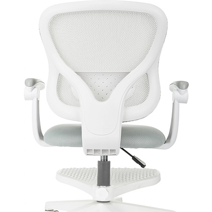 Кресло детское Бюрократ Burokids 3, сетка, ткань, пластик, корпус белый, подставка для ног, серый - 11