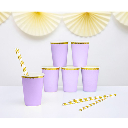 Стакан бумажный, 6 шт, 220 мл, светло-фиолетовый - 2