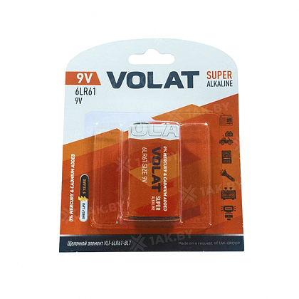 Батарейка алкалиновая Крона BL-1 6LR61, 9V, 1 шт