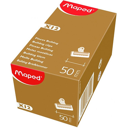 Зажим для бумаг Maped "Bulldog", 70 мм, черный - 2