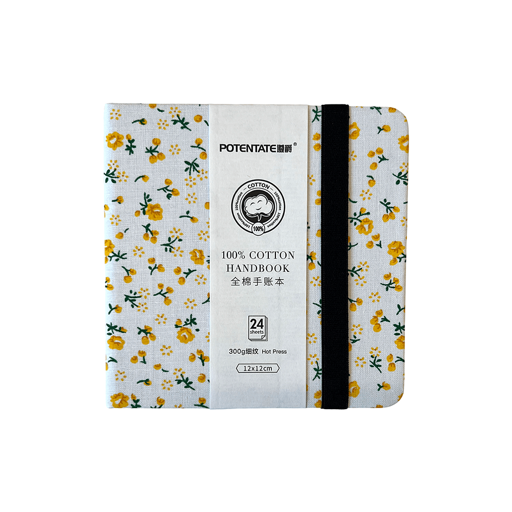 Cкетчбук для акварели "Potentate", горячий пресс, 12х12 см, 300 г/м2, 24 листа, флора