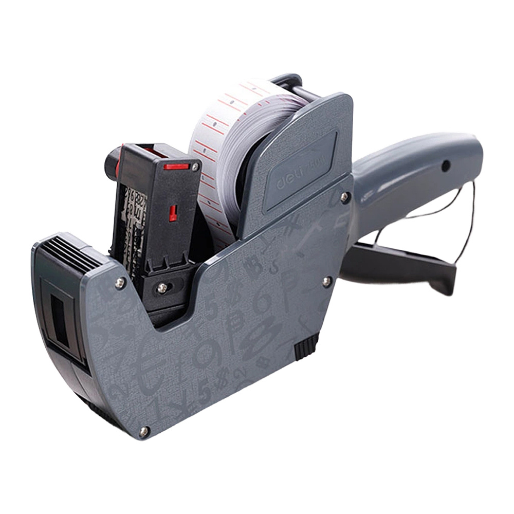 Этикет-пистолет однострочный "Deli", 21.5x12 мм, серый