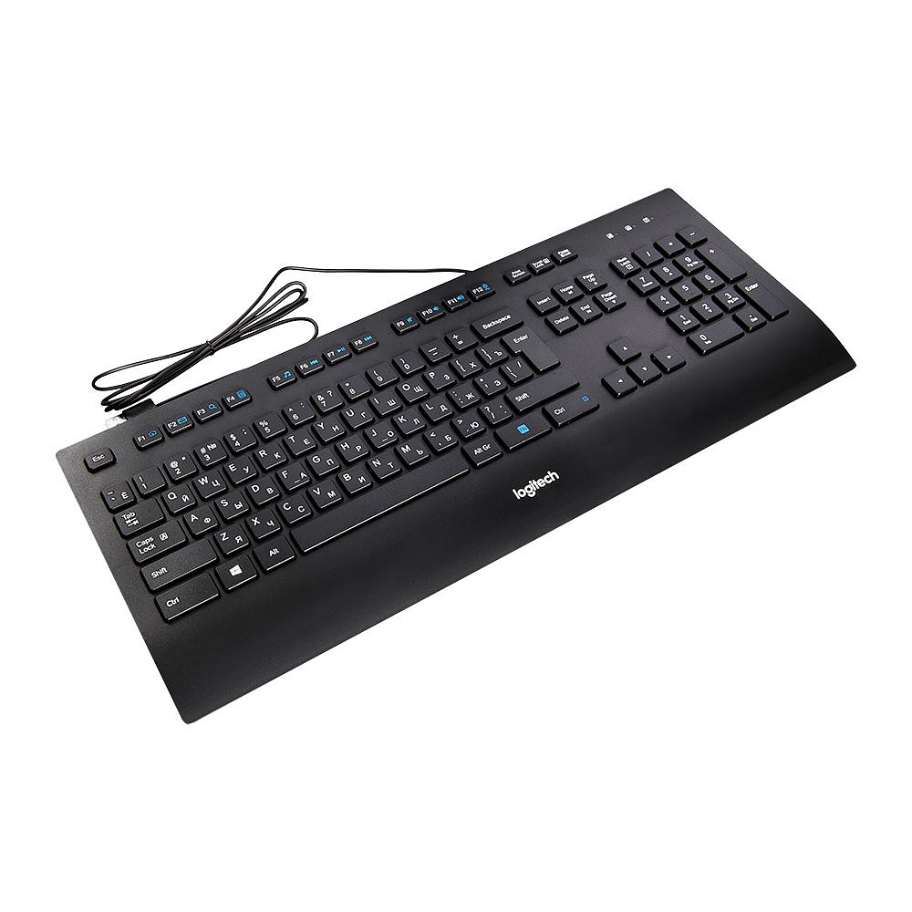Клавиатура Logitech "K280e", USB, проводная, черный