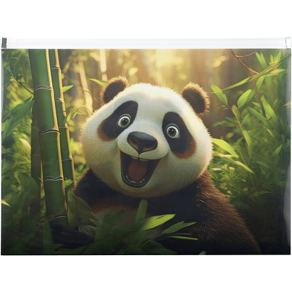 Папка-конверт на молнии "Panda", A4, разноцветный