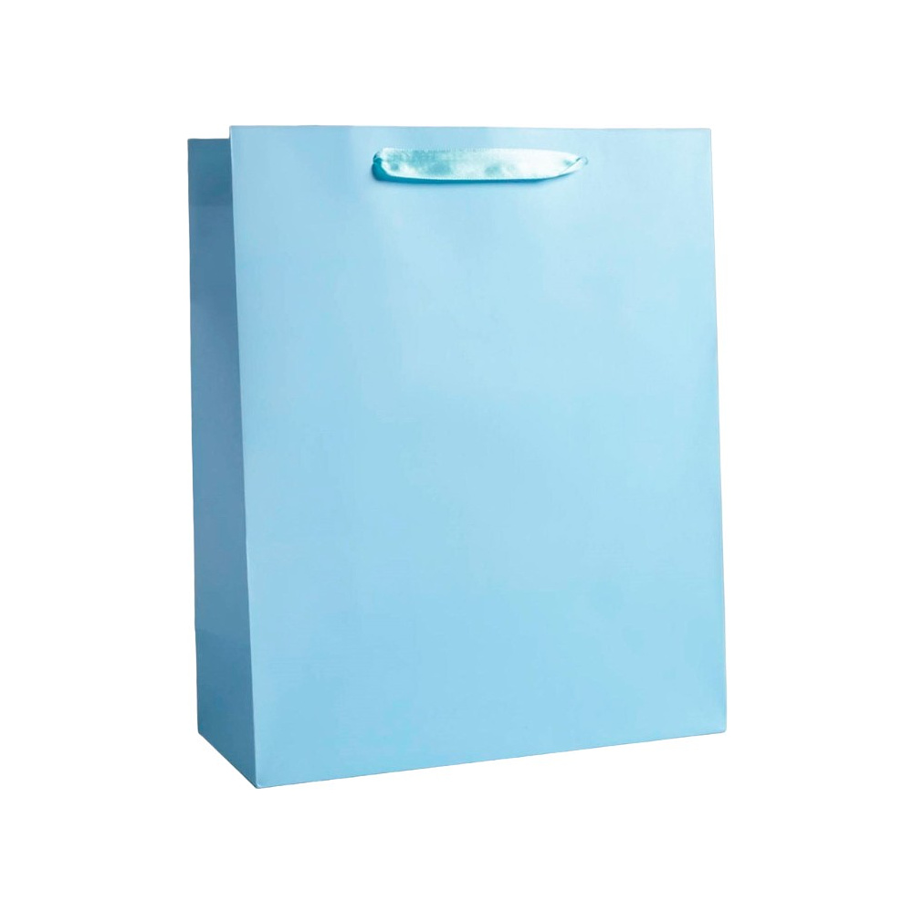 Пакет бумажный подарочный "Basic", 26x32x12 см, голубой