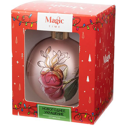 Шар елочный "Ботаника", 8 см, розовый - 2