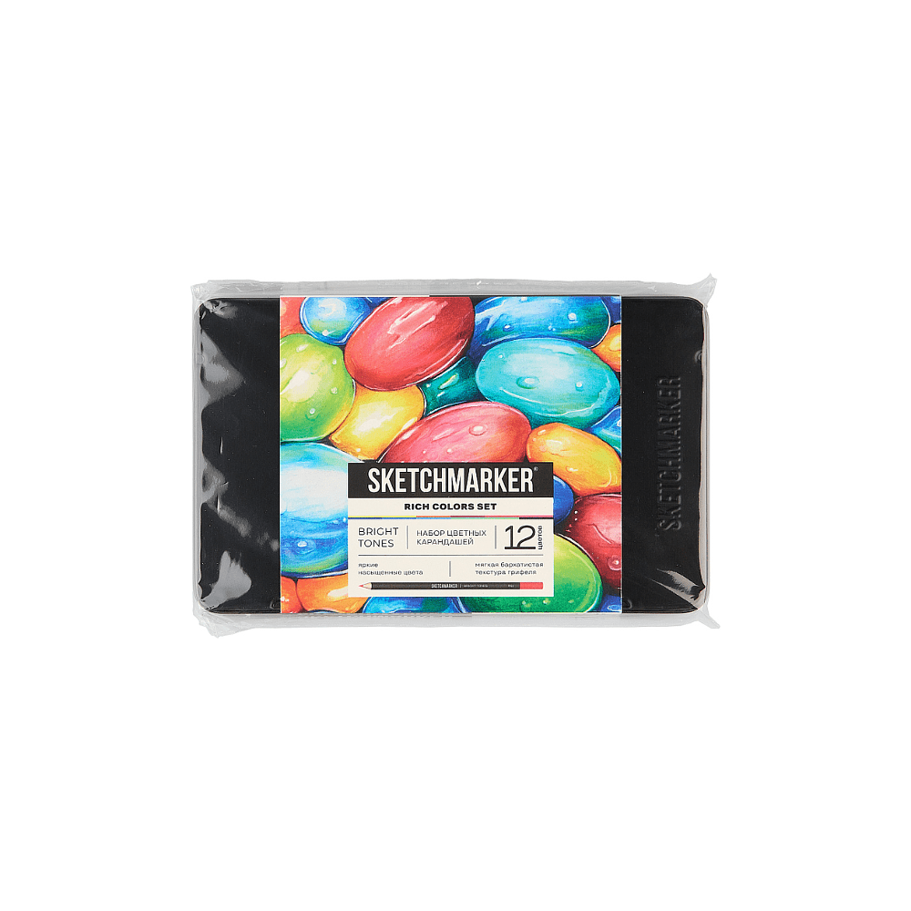 Карандаши цветные "Sketchmarker Яркие цвета", набор 12 цветов, жестяной пенал - 2