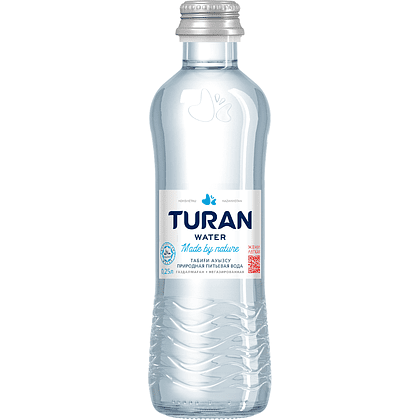 Вода минеральная питьевая "Тuran", негазированная, 0.25 л, стеклянная бутылка