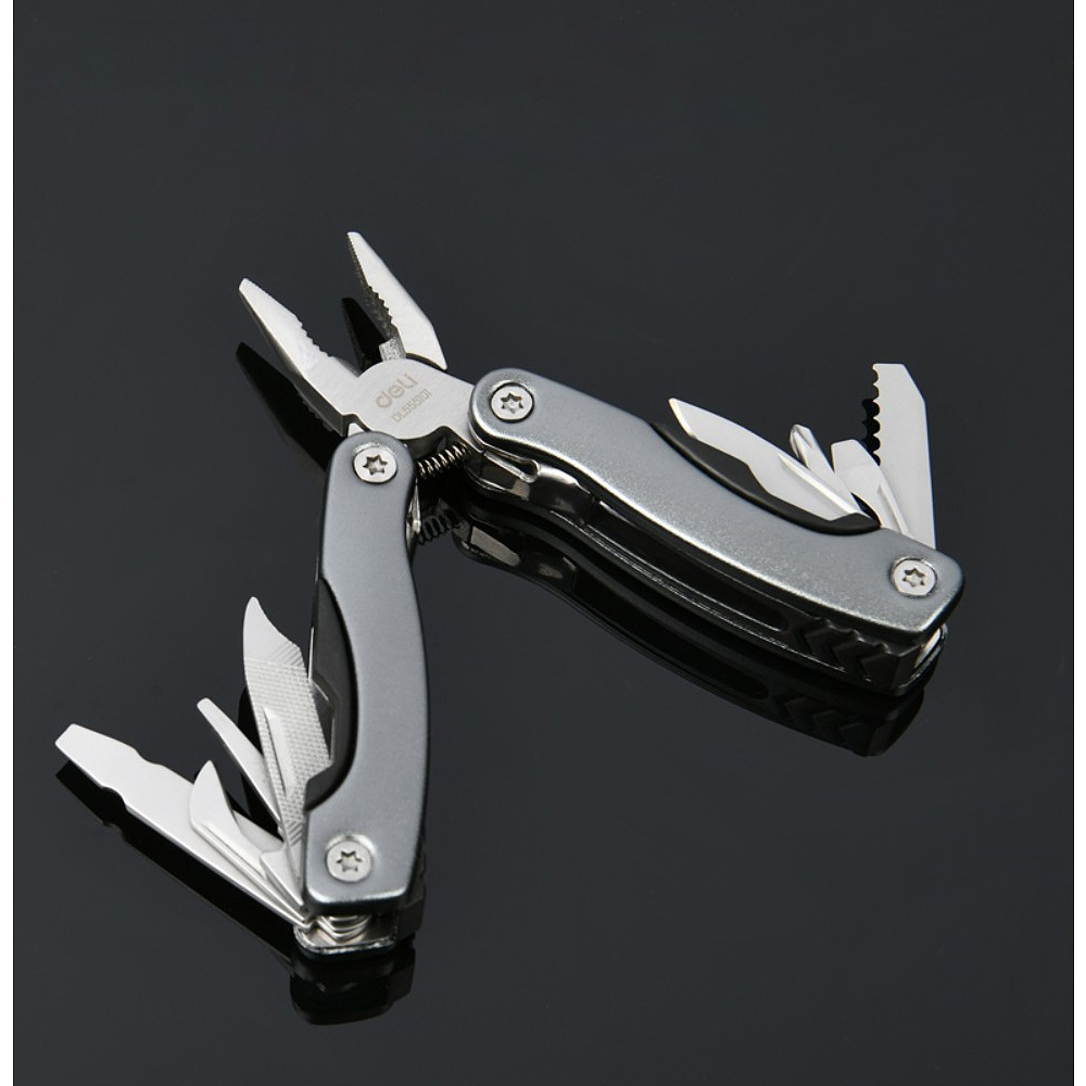 Мультитул Deli YS EDL555101, 12 функций, алюминий, серый - 4