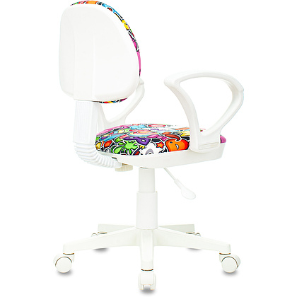Кресло для детей "Бюрократ KD-3/WH/ARM", пластик белый, мультиколор маскарад - 4