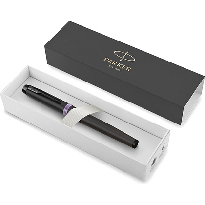 Ручка перьевая Parker "IM Vibrant Rings F315", M, черный, фиолетовый, патрон синий - 2