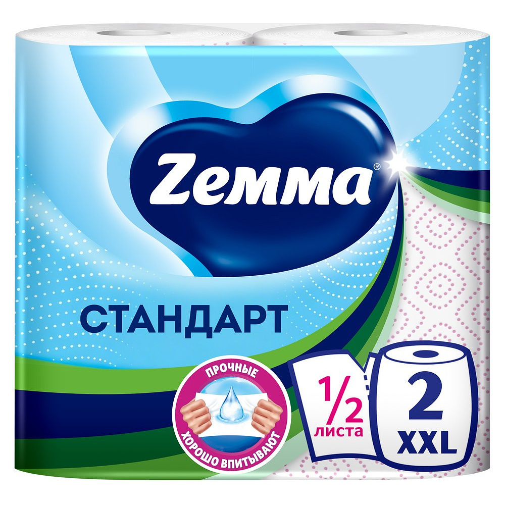 Полотенца бумажные  Zemma XXL, 2 рул, 2 слоя, декор