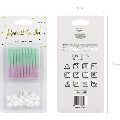 Свеча омбре, 20 шт, синий, фиолетовый - 4