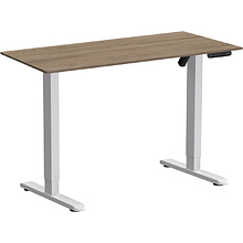 Стол с электроприводом WellDesk Basic 1300x675х18 белый/дуб денвер трюфель (9191460+9072454)