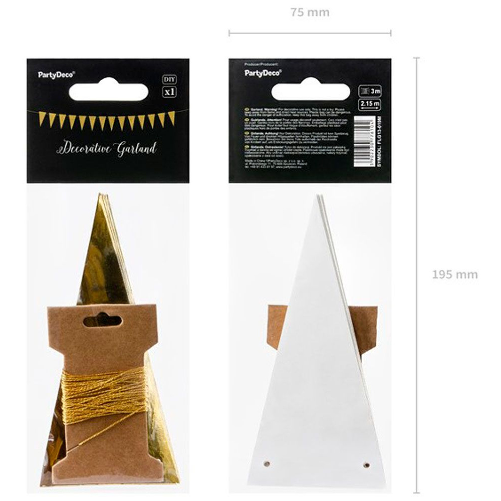 Гирлянда подвесная "Флажки", золотистый - 4
