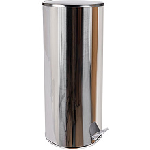 Урна с педалью, 30 л, хром