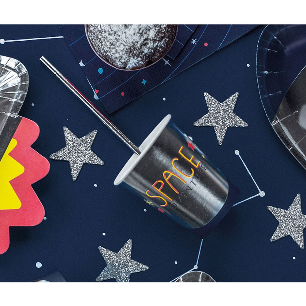 Трубочки бумажные, 19.5 см, 10 шт, серебристые - 3