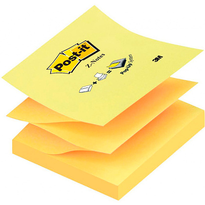 Бумага для заметок на клейкой основе "Post-it Z-Notes R330", 76x76 мм, 100 листов, желтый