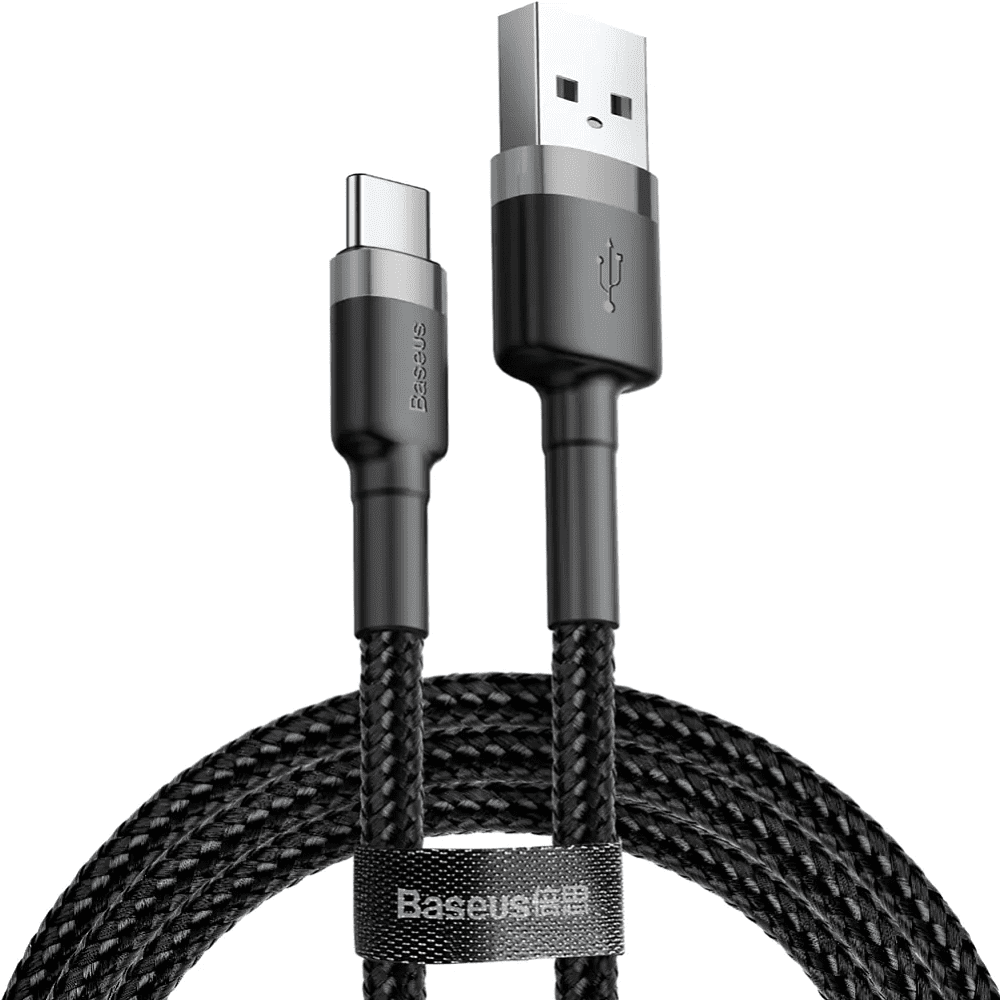 Кабель Baseus CATKLF-CG1, USB to Type-C, 2 м, Gray+Black