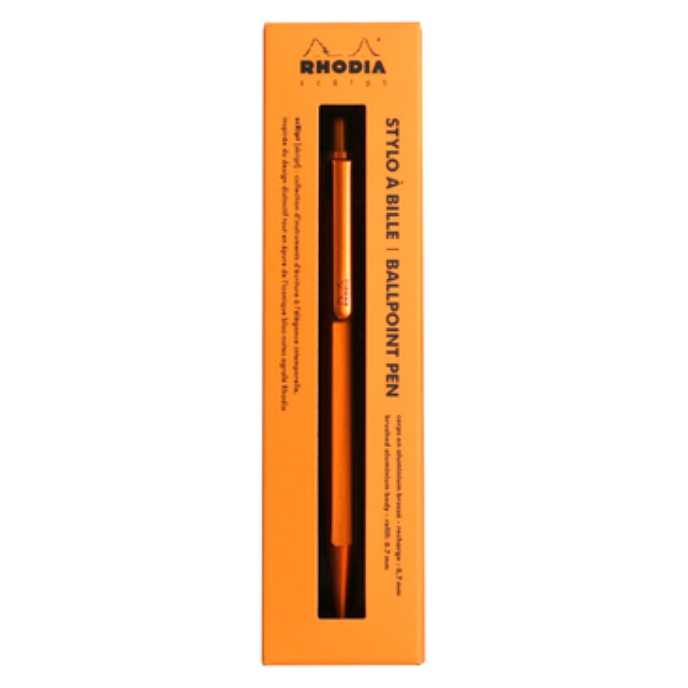 Ручка шариковая Rhodia "scRipt", 0.7 мм, оранжевый, стерж. черный - 2