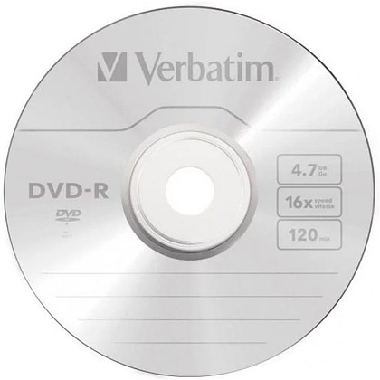 Диск DVD-R 4,7 Гб запис. 16х. Verbatim DataLife