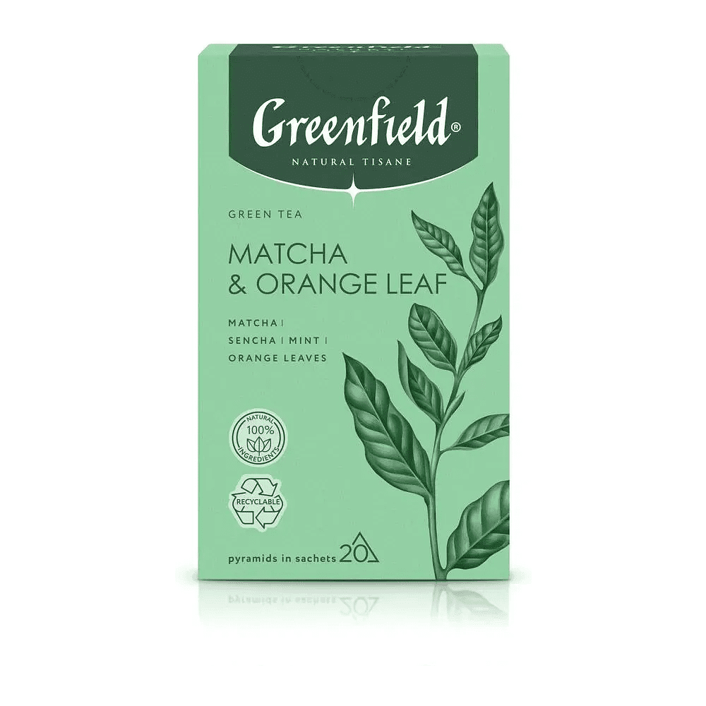 Чай "Greenfield" Tisane Matcha&Orange Leaf, 20 пакетиков x 1.8 г, зеленый