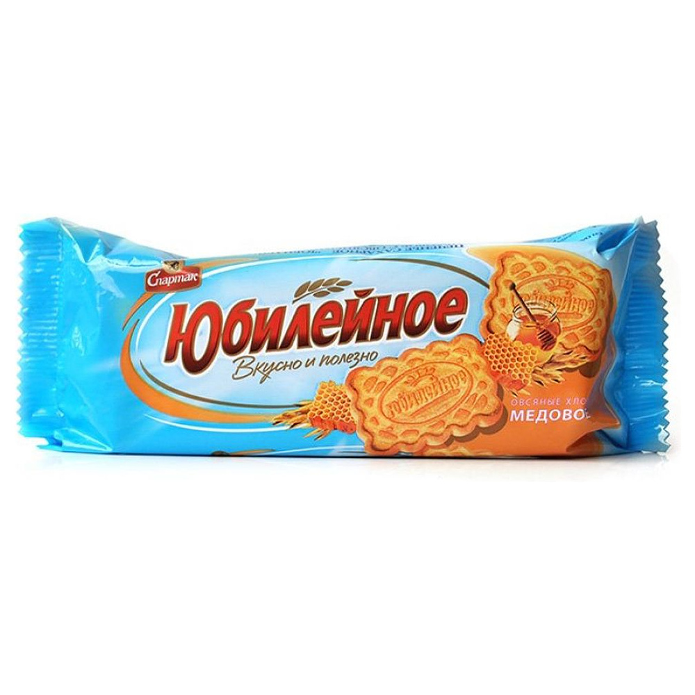 Печенье "Юбилейное" с медово-овсяными хлопьями, 200 г