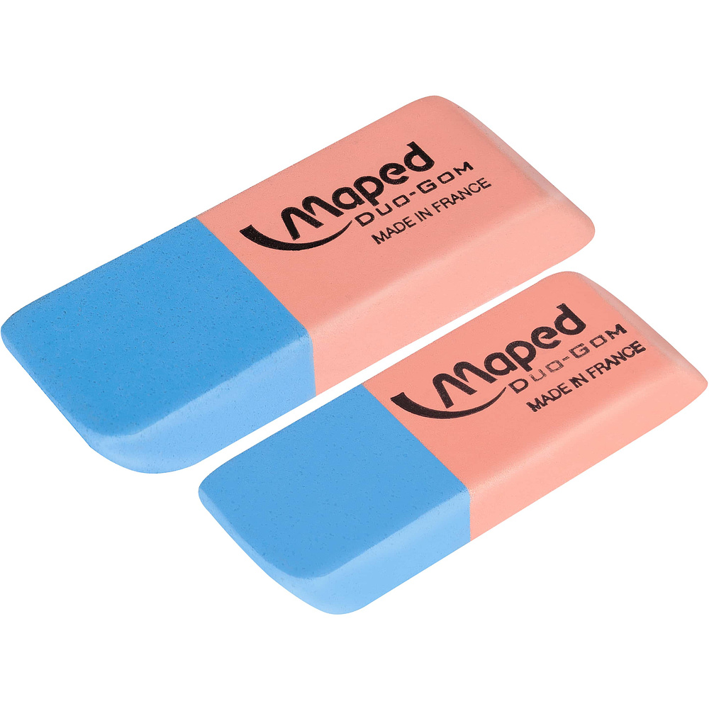 Ластик Maped "Duo-Gom", 1 шт, голубой, розовый, (021513) - 2