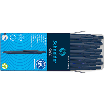 Ручка шариковая автоматическая "Schneider Reco", синий, стерж. синий - 5