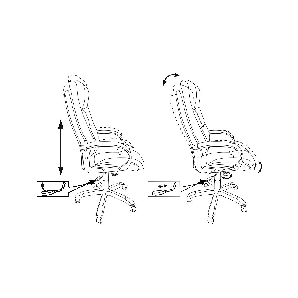 Кресло для руководителя "Бюрократ CH-824B", кожзам, пластик, черный - 6