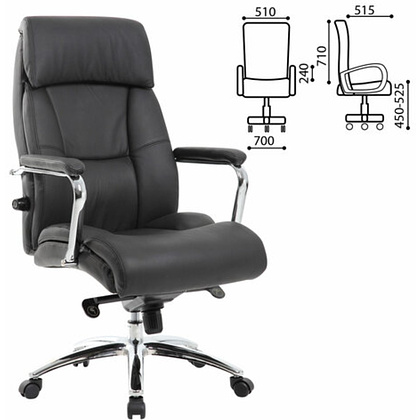 Кресло для руководителя BRABIX "PREMIUM Phaeton EX-502", кожа, металл, черный - 2