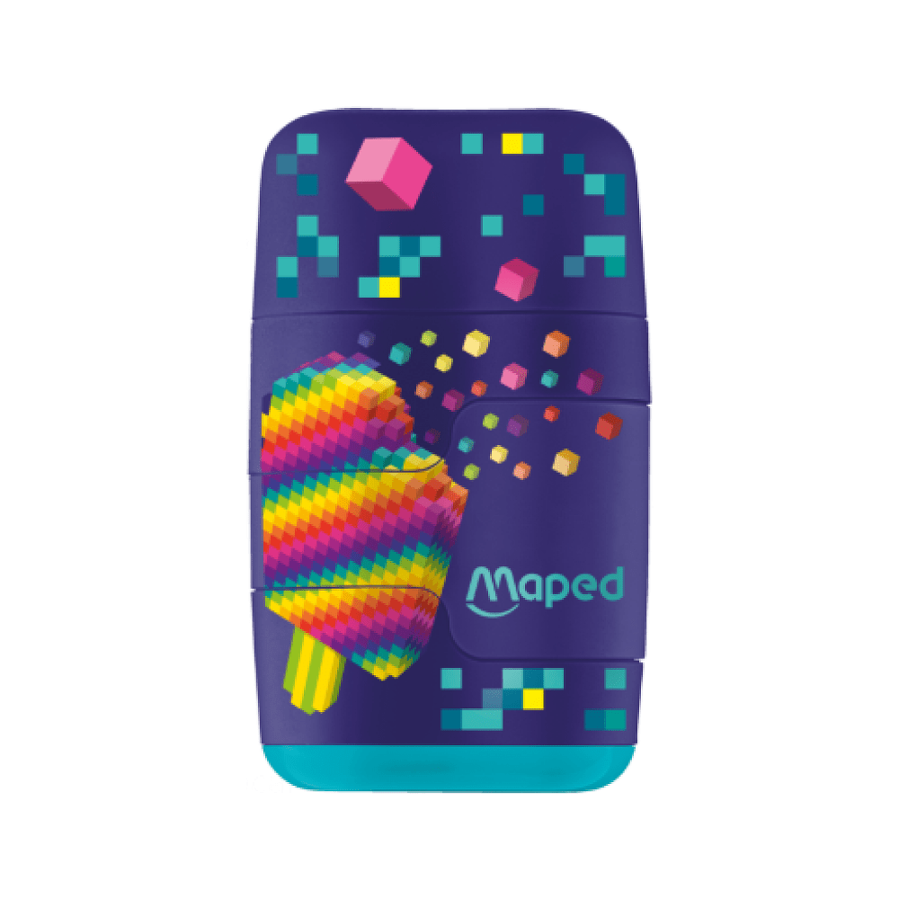 Ластик-точилка Maped "Pixel party", 2 отверстия 