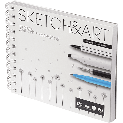 Скетчбук "Sketch&Art", 18х15.5 см, 170 г/м2, 80 листов, на спирали - 2