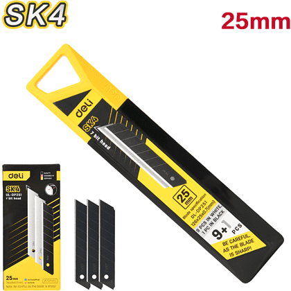 Лезвие для строительного ножа Deli EDL-DP251, 25 мм, 10 шт. - 2